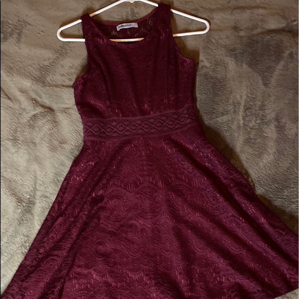 Burgundy lace dress